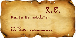 Kalla Barnabás névjegykártya