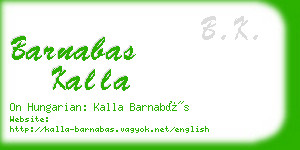 barnabas kalla business card